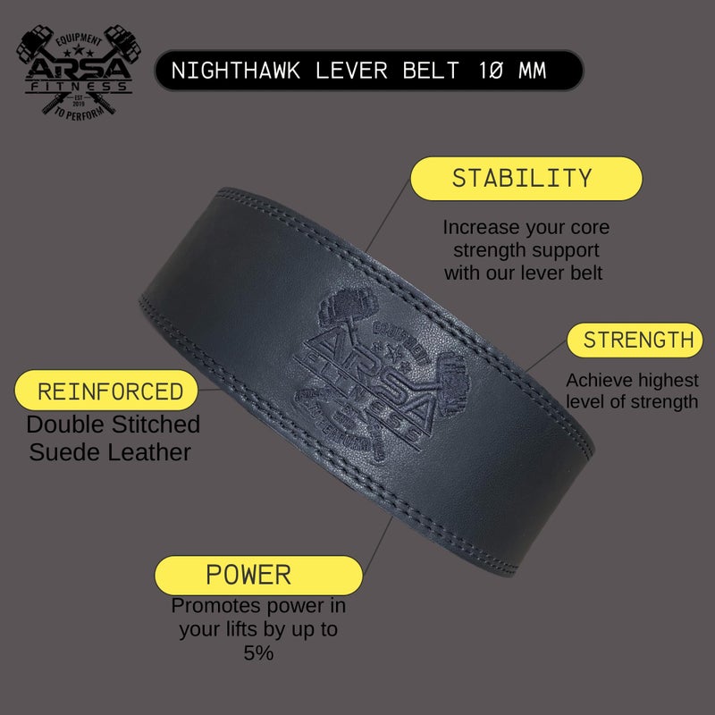 DreamCut Arsa Fitness Weight Lifting Lever Belt | Lever Adjustable - Nighthawk (Small) - Image 3